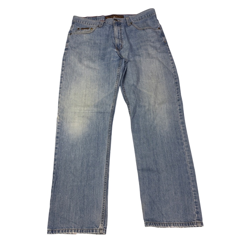 Territory‎ Ahead Jeans Mens 35x30 Light Wash Straight Leg Denim Blue 100% Cotton
